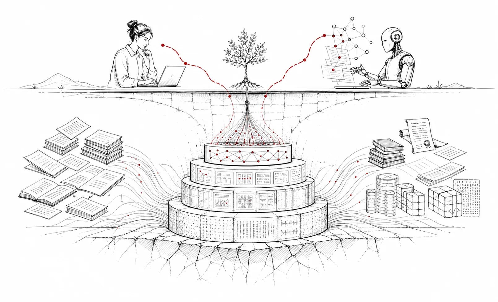 SciBase 知识基础设施冰山概念图